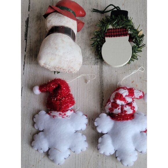 Variety rustic snowman ornament snowflake wreath Xmas set - Picture 8 of 8